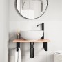 Wall-mounted steel and solid oak wood sink shelf by , bathroom vanities - Ref: Foro24-3302561, Price: 76,00 €, Discount: %