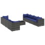 Garden furniture set 9 pieces and gray synthetic rattan cushions by , Garden sets - Ref: Foro24-3308047, Price: 514,77 €, Dis...