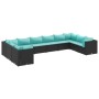 Set de muebles de jardín 10 pzas cojines ratán sintético negro de , Conjuntos de jardín - Ref: Foro24-3308284, Precio: 727,55...