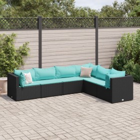 Garden furniture set, 6 pieces, with black synthetic rattan cushions. by , Garden sets - Ref: Foro24-3308140, Price: 413,53 €...