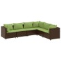 Set muebles de jardín 6 piezas y cojines ratán sintético marrón de , Conjuntos de jardín - Ref: Foro24-3308142, Precio: 450,2...