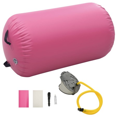 Inflatable gymnastics roll with pink PVC pump 100x60 cm by vidaXL, Yoga and pilates - Ref: Foro24-92712, Price: 75,93 €, Disc...