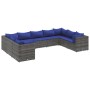 Set de muebles de jardín 9 pzas y cojines ratán sintético gris de , Conjuntos de jardín - Ref: Foro24-3308271, Precio: 533,79...