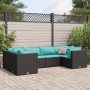 Garden furniture set, 6 pieces, with black synthetic rattan cushions. by , Garden sets - Ref: Foro24-3308252, Price: 455,31 €...