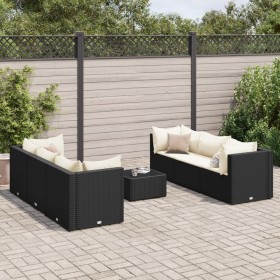 Set de muebles de jardín y cojines 7 pzas ratán sintético negro de , Conjuntos de jardín - Ref: Foro24-3308024, Precio: 456,2...