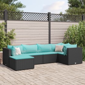 Garden furniture set, 6 pieces, with black synthetic rattan cushions. by , Garden sets - Ref: Foro24-3308212, Price: 391,96 €...