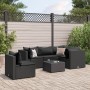 Set muebles de jardín 6 piezas y cojines ratán sintético negro de , Conjuntos de jardín - Ref: Foro24-3308163, Precio: 439,99...