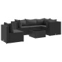 Set muebles de jardín 6 piezas y cojines ratán sintético negro de , Conjuntos de jardín - Ref: Foro24-3308163, Precio: 457,21...