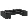 Set de muebles de jardín 9 pzas y cojines ratán sintético negro de , Conjuntos de jardín - Ref: Foro24-3308267, Precio: 717,5...