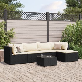 Garden furniture set, 6 pieces, with black synthetic rattan cushions. by , Garden sets - Ref: Foro24-3308064, Price: 346,99 €...