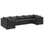 Set de muebles de jardín y cojines 7 pzas ratán sintético negro de , Conjuntos de jardín - Ref: Foro24-3308259, Precio: 573,2...