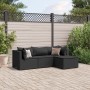 Garden set with 4-piece black synthetic rattan cushions by , Garden sets - Ref: Foro24-3308051, Price: 293,80 €, Discount: %