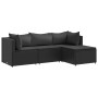 Garden set with 4-piece black synthetic rattan cushions by , Garden sets - Ref: Foro24-3308051, Price: 293,80 €, Discount: %