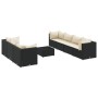 Set de muebles de jardín 8 pzas y cojines ratán sintético negro de , Conjuntos de jardín - Ref: Foro24-3308032, Precio: 533,5...