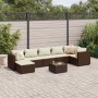 Set aus 8-teiligen Gartensofas und Kissen aus braunem Kunststoff-Rattan. von , Gartensets - Ref: Foro24-3308233, Preis: 605,4...