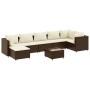 Set aus 8-teiligen Gartensofas und Kissen aus braunem Kunststoff-Rattan. von , Gartensets - Ref: Foro24-3308233, Preis: 605,4...