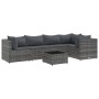 6-piece garden furniture set with gray synthetic rattan cushions by , Garden sets - Ref: Foro24-3308098, Price: 373,70 €, Dis...