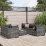 6-piece garden furniture set with gray synthetic rattan cushions by , Garden sets - Ref: Foro24-3308018, Price: 374,46 €, Dis...