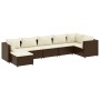 Set muebles de jardín 7 piezas y cojines ratán sintético marrón de , Conjuntos de jardín - Ref: Foro24-3308225, Precio: 497,9...