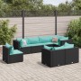 Garden furniture set 8 pieces and black synthetic rattan cushions by , Garden sets - Ref: Foro24-3308196, Price: 590,06 €, Di...