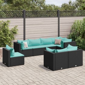 Garden furniture set 8 pieces and black synthetic rattan cushions by , Garden sets - Ref: Foro24-3308196, Price: 588,99 €, Di...