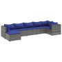 Set de muebles de jardín 7 pzas y cojines ratán sintético gris de , Conjuntos de jardín - Ref: Foro24-3308231, Precio: 403,49...