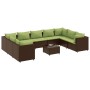 Set muebles de jardín 10 pzas y cojines ratán sintético marrón de , Conjuntos de jardín - Ref: Foro24-3308278, Precio: 707,99...