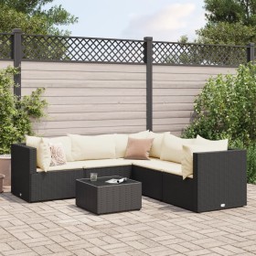 Garden furniture set, 6 pieces, with black synthetic rattan cushions. by , Garden sets - Ref: Foro24-3308128, Price: 403,99 €...