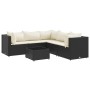 Set muebles de jardín 6 piezas y cojines ratán sintético negro de , Conjuntos de jardín - Ref: Foro24-3308128, Precio: 403,99...