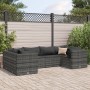 6-piece garden furniture set with gray synthetic rattan cushions by , Garden sets - Ref: Foro24-3308250, Price: 399,89 €, Dis...