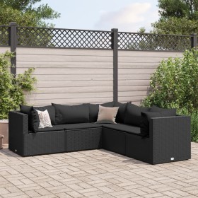 Gartenmöbel-Set 5-teilig mit schwarzen Polstern aus synthetischem Rattan von , Gartensets - Ref: Foro24-3308123, Preis: 422,9...