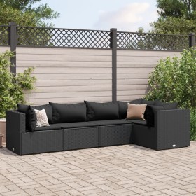 Gartenmöbel-Set 5-teilig mit schwarzen Polstern aus synthetischem Rattan von , Gartensets - Ref: Foro24-3308091, Preis: 425,8...