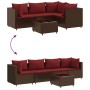 Garden furniture set, 5 pieces, with brown synthetic rattan cushions. by , Garden sets - Ref: Foro24-3308013, Price: 291,74 €...