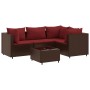 Garden furniture set, 5 pieces, with brown synthetic rattan cushions. by , Garden sets - Ref: Foro24-3308085, Price: 281,86 €...