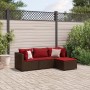 Gartenmöbel-Set, 4-teilig, mit braunen Kunststoff-Rattan-Kissen. von , Gartensets - Ref: Foro24-3308053, Preis: 281,46 €, Rab...