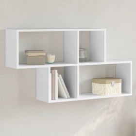 Engineered wood white wall shelf 100x20x53 cm by , Shelves and shelves - Ref: Foro24-848017, Price: 47,42 €, Discount: %