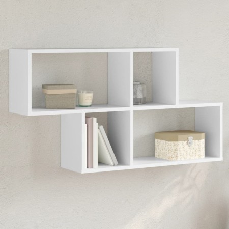 Engineered wood white wall shelf 100x20x53 cm by , Shelves and shelves - Ref: Foro24-848017, Price: 47,43 €, Discount: %