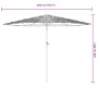 Garden umbrella with white steel pole 268x268x226 cm by , Umbrellas - Ref: Foro24-4005104, Price: 93,88 €, Discount: %