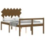 Cama para personas mayores cabecero madera maciza marrón miel de vidaXL, Camas y somieres - Ref: Foro24-3195524, Precio: 156,...