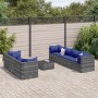 Gartenmöbel-Set 8-teilig mit grauen Polstern aus synthetischem Rattan von , Gartensets - Ref: Foro24-3308039, Preis: 454,00 €...