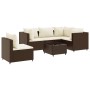 Set muebles de jardín 6 piezas y cojines ratán sintético marrón de , Conjuntos de jardín - Ref: Foro24-3308161, Precio: 446,2...