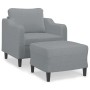 Sillón con taburete tela gris claro 60 cm de , Sofás - Ref: Foro24-3201127, Precio: 234,40 €, Descuento: %