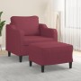 Sillón con taburete tela rojo tinto 60 cm de , Sofás - Ref: Foro24-3201133, Precio: 216,89 €, Descuento: %