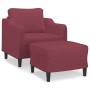 Sillón con taburete tela rojo tinto 60 cm de , Sofás - Ref: Foro24-3201133, Precio: 216,89 €, Descuento: %