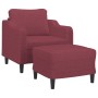 Sillón con taburete tela rojo tinto 60 cm de , Sofás - Ref: Foro24-3201133, Precio: 216,89 €, Descuento: %