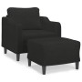 Sillón con taburete tela negro 60 cm de , Sofás - Ref: Foro24-3201131, Precio: 218,10 €, Descuento: %