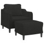 Sillón con taburete tela negro 60 cm de , Sofás - Ref: Foro24-3201131, Precio: 218,10 €, Descuento: %