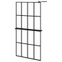 Shower screen with ESG glass shelf and black aluminum 100x195cm by , Shower walls and screens - Ref: Foro24-3185469, Price: 2...