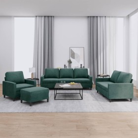 Set of sofas with 4 dark green velvet cushions by , Sofas - Ref: Foro24-3201488, Price: 722,36 €, Discount: %