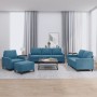 Set of sofas with 4 pieces of blue velvet cushions by , Sofas - Ref: Foro24-3201495, Price: 782,34 €, Discount: %